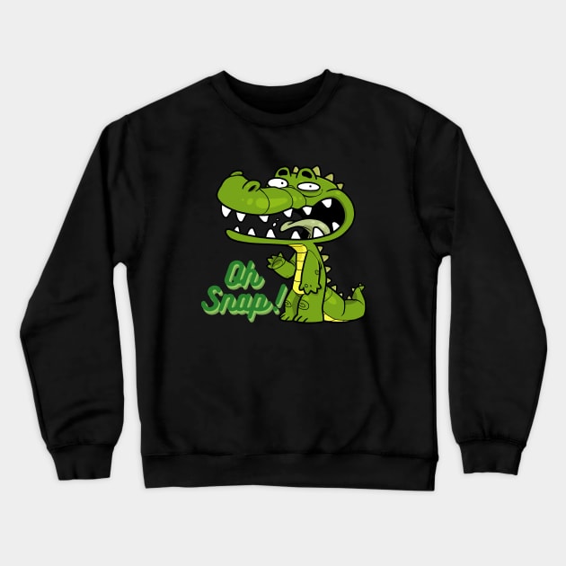 Oh Snap Cartoon Crocodile Crewneck Sweatshirt by BaliChili